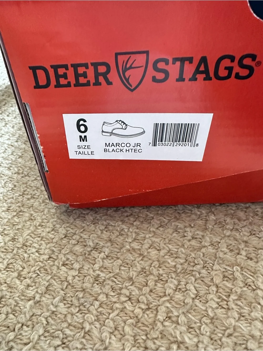 Deer Stags Black Lace-Up Oxfords with Tan Collar